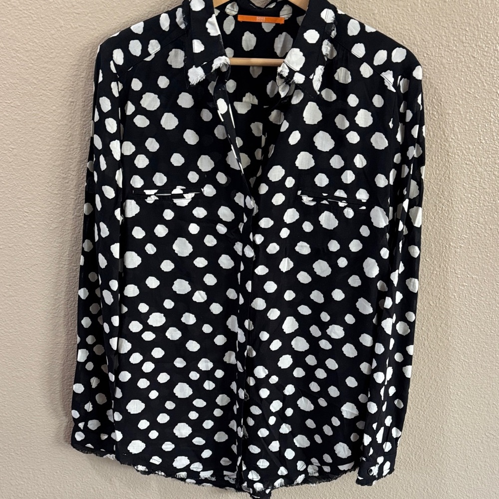 Hugo Boss Black and White Button Down Shirt